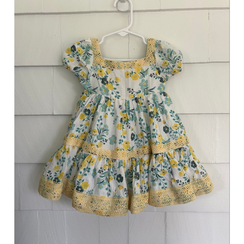 Girls Joie Ruffle Tiered Floral Dress Size 18 Months